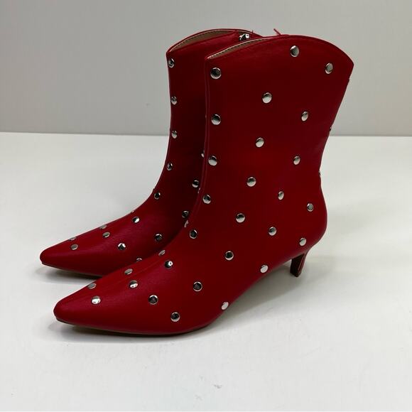 New York & Company Krissette Dress boots red silver - 7 - Picture 5 of 11
